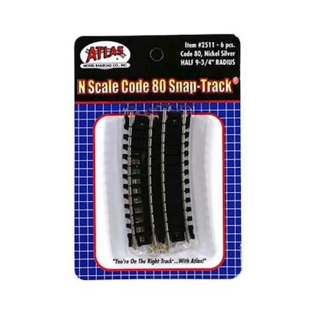 Atlas 0.5 x 9.75 in. N Code 80 Radius Curve ATL2511